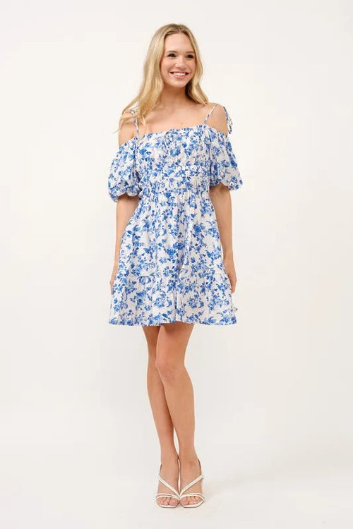 Élinora – Robe épaules dénudées à manches bouffantes