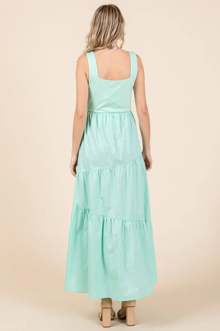 Melena - Robe maxi col carré en maille mixte