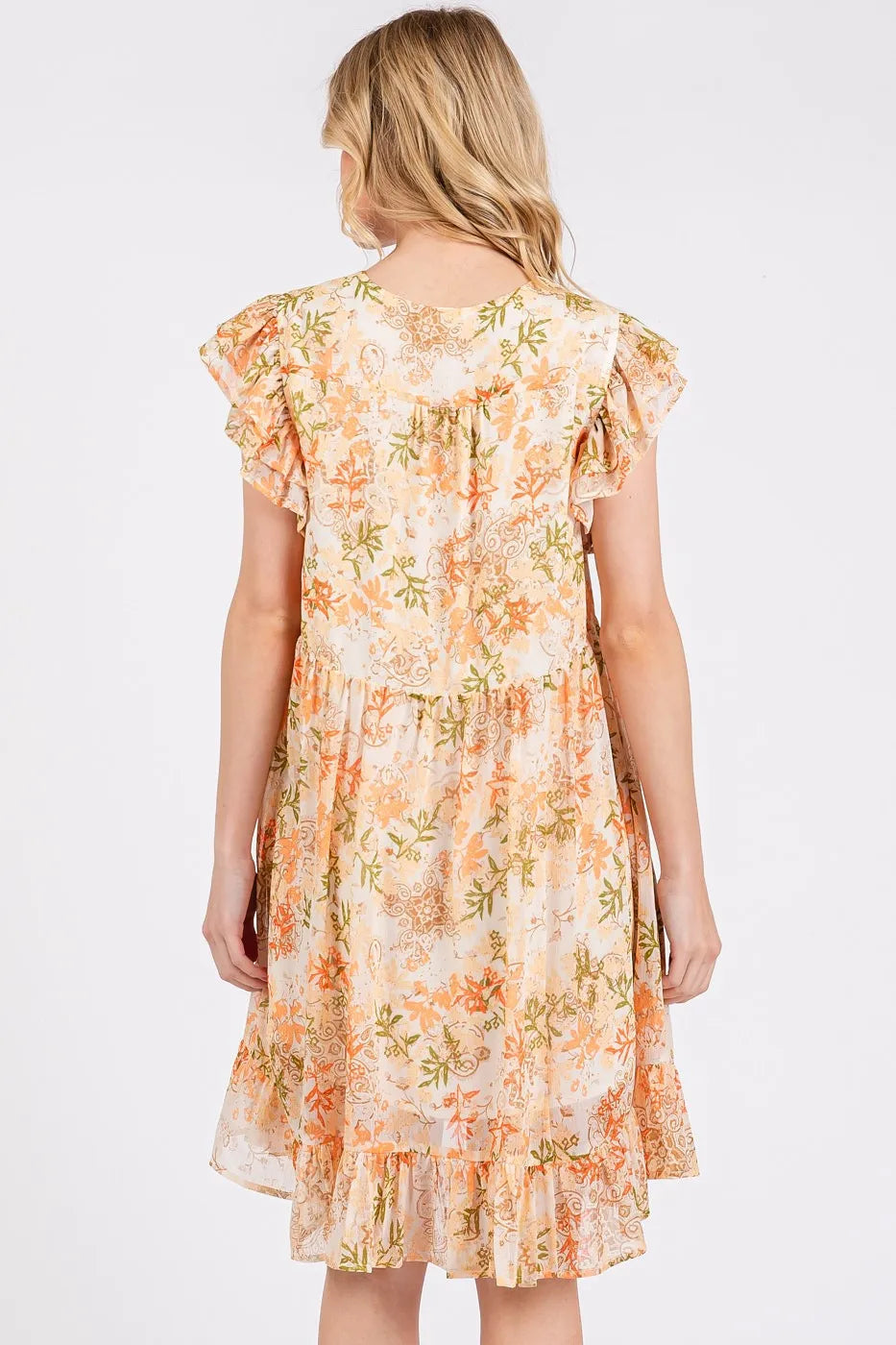 Élise - Robe mini chiffon fleurie
